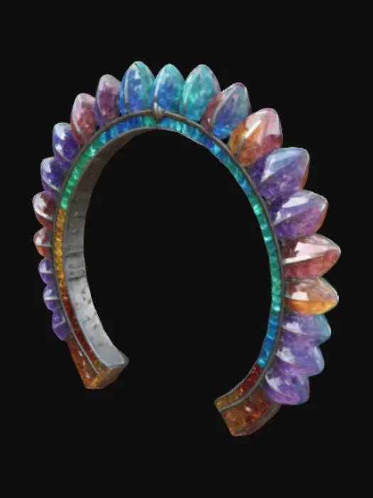 3D model for empalizada circular de cristales de colores, con entrada sin puerta.tipo medieval fantastico. alta calidad
