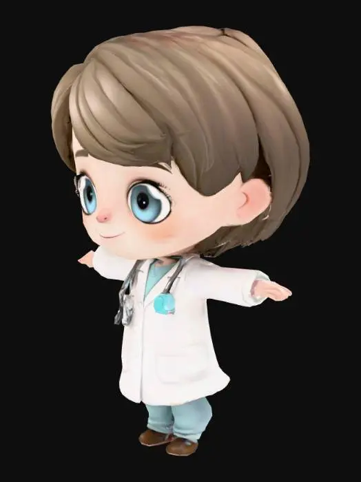 3D model for Doctor Chibi, #PBR#