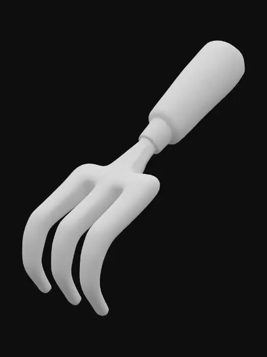 3D model for Garden Hand Fork, #PBR#
