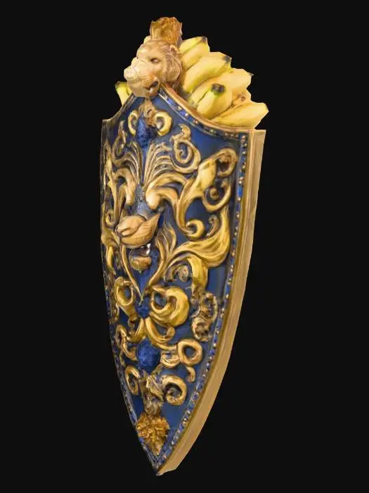 3D model for haceme un escudo hecho de bananas tipo medieval de fantasia.alta calidad