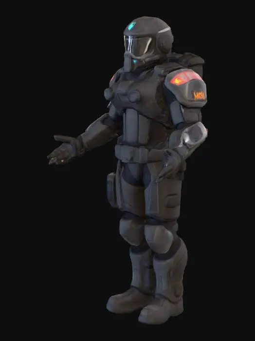 3D model for M.A.S.K, fire fighting unit, Mobile Armored Kommand, helmet,  rogue, spectre, futuristic, armor, helmet, techwear, full body, 3d, dark colors, low poly, M.A.S.K, 80s, Mask cartoon, fortnite