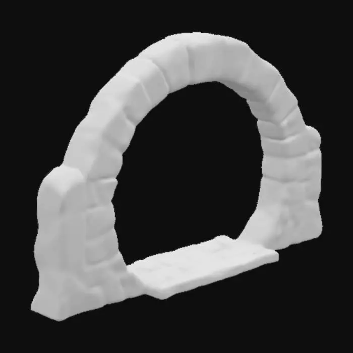 3D model for empalizada circular de cristales de colores, con entrada sin puerta.tipo medieval fantastico. alta calidad