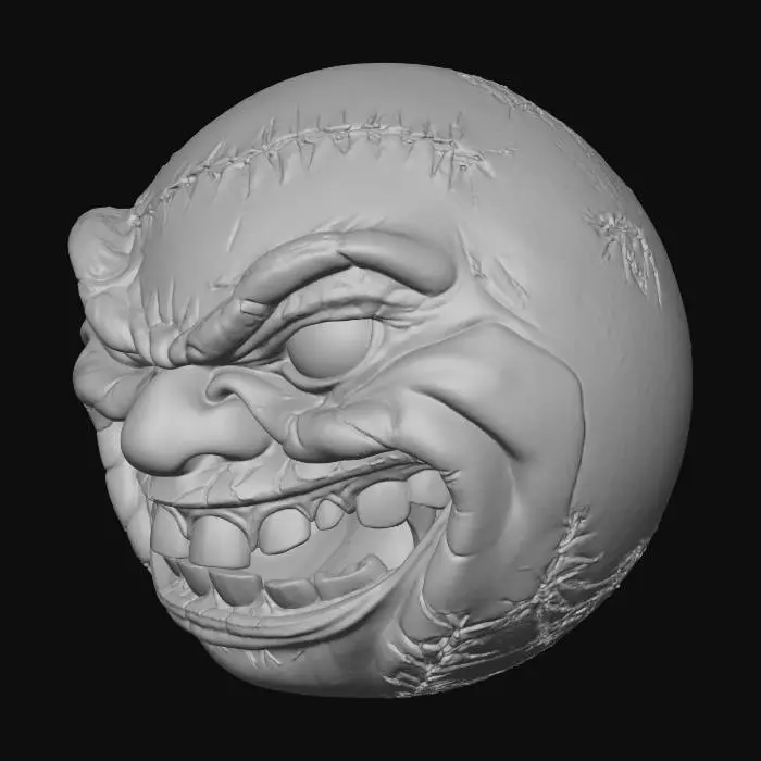 3D model for Smiling Baseball Face