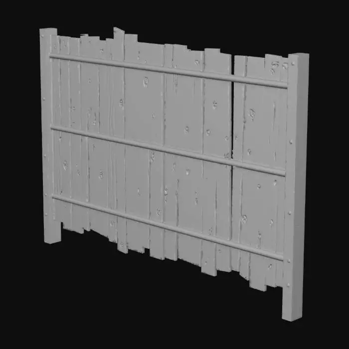 3D model for Rustic Wooden Fence