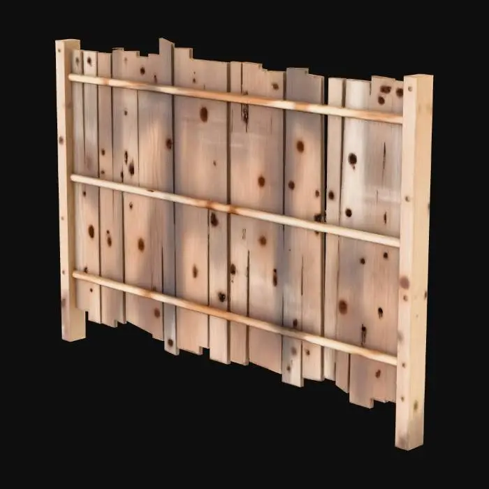 3D model for Rustic Wooden Fence
