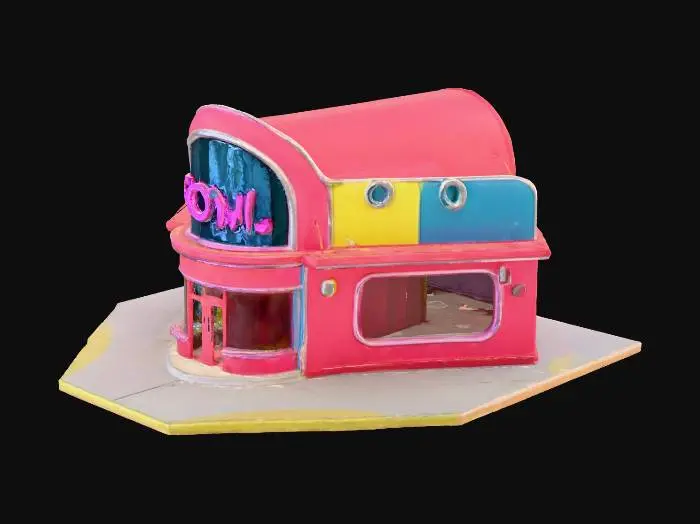 3D model for Retro-Arcadebuilding, pow, gift, Surreal-MixModularDesign