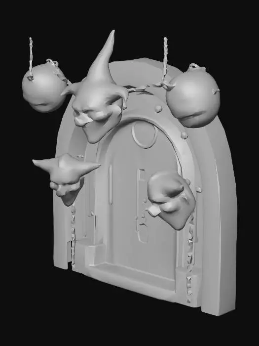 3D model for horror clown house entry, future, dark
