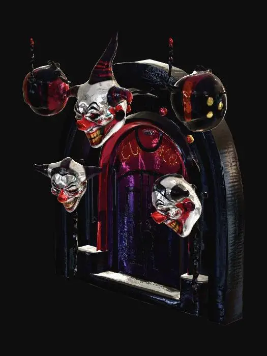 3D model for horror clown house entry, future, dark