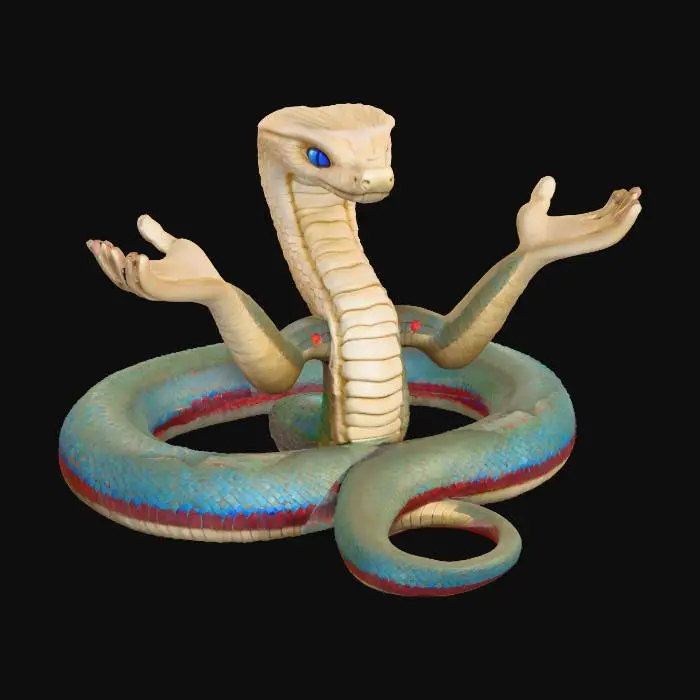 3D model for tempel snake, labirinth, curved wall, stone, greend, blue red led spots