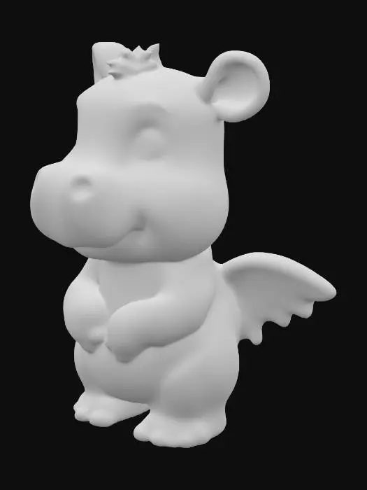 3D model for 정자세의 날개를 단 새끼하마