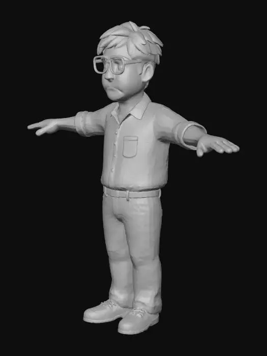 3D model for Thoughtful Pose