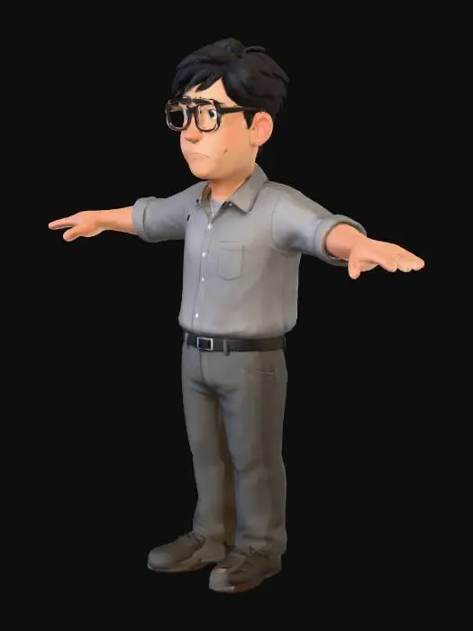3D model for Thoughtful Pose