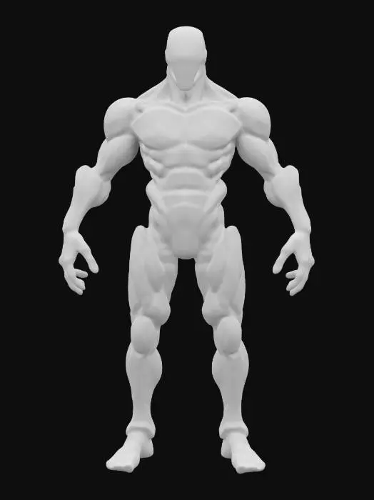 3D model for A sleek, asymmetrical biomechanical warrior with intertwined bone-like structures and thin membranes. Its elongated limbs, sharp edges, and perforated details create a fusion of organic and mechanical aesthetics, giving it a powerful and futuristic look.