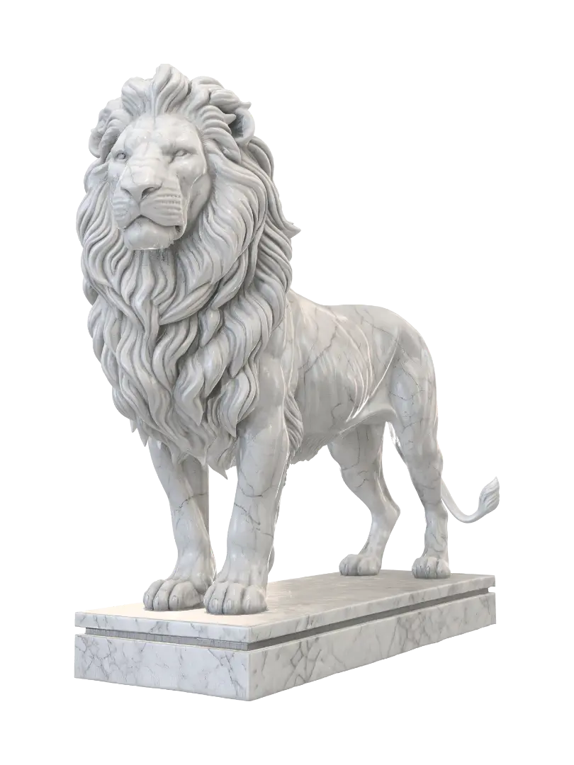 Marble Lion on a Pedestal - Carving 的 AI 生成 3D 模型