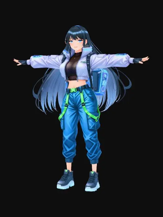 3D model for Cyber Neon Adventurer