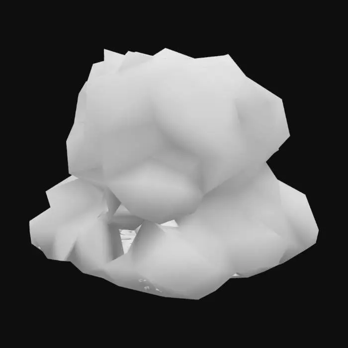3D model for Microscopic zooxanthellae algae cells inside coral tissue, low poly, educational model