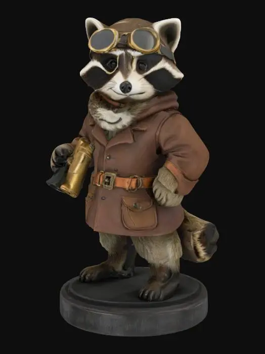 3D model for Explorer Raccoon Figurine