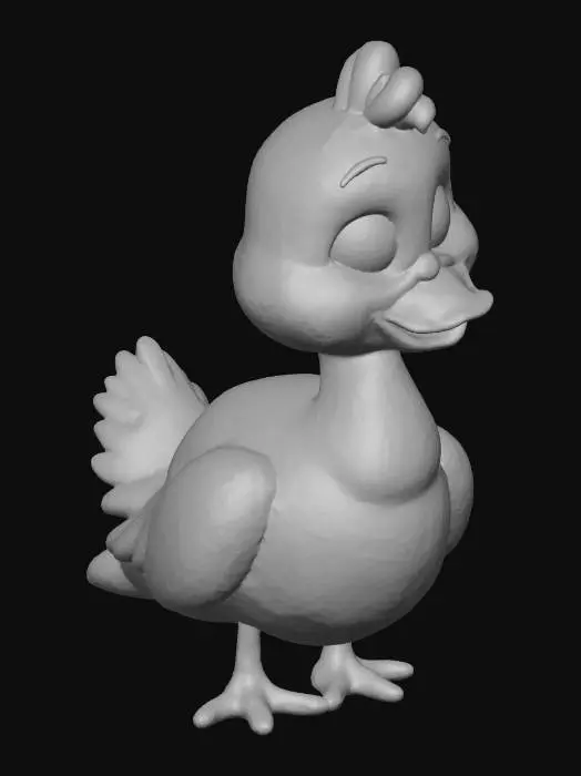 3D model for cute silly goose, stylized