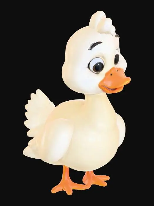 3D model for cute silly goose, stylized