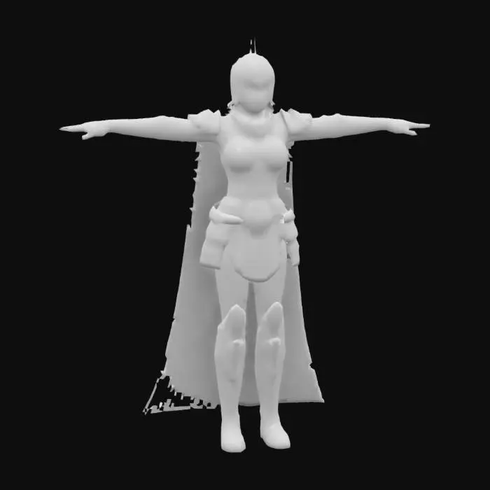 3D model for create armour  female model like warrior with t pose
