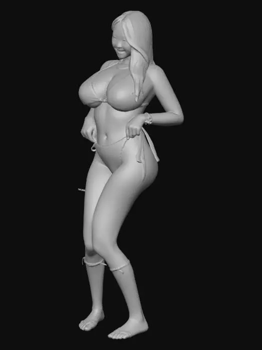 3D model for Black Checkered Bikini Portrait