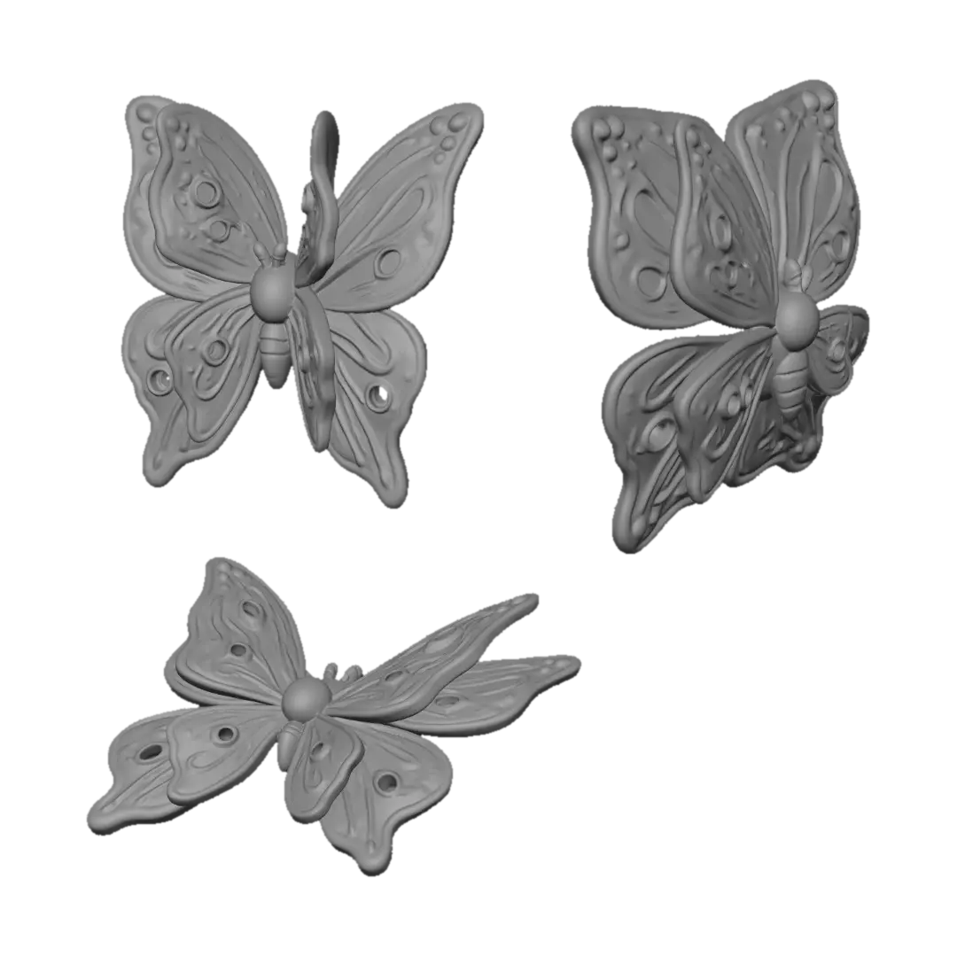 Pastel Butterfly Brooch par yanshiyingyyy0329 — créé avec le générateur 3D Meshy AI, téléchargement gratuit FBX OBJ GLB STL