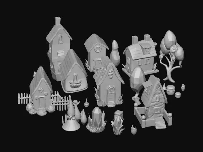 3D model for Pastel Village Dreamscape