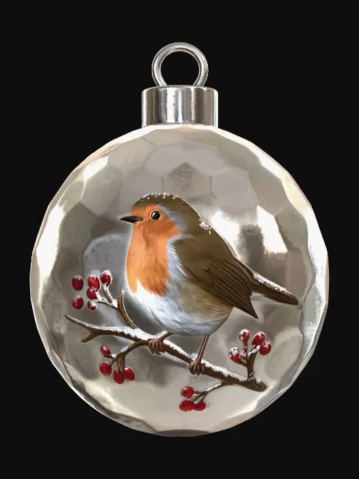 3D model for Robin on a Christmas Ornament