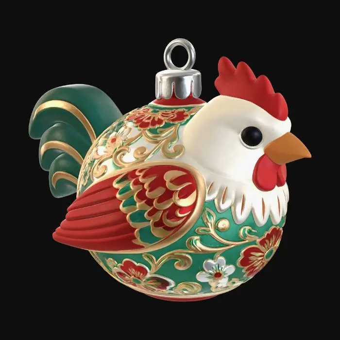 3D model for Ornate Rooster Ornament