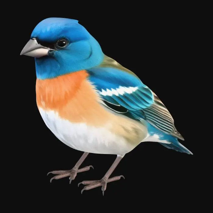 3D model for Bluebird with Orange Chest