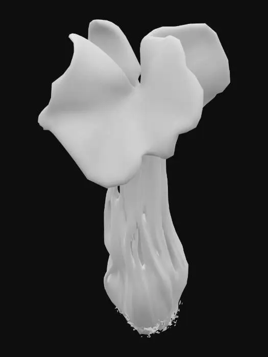 3D model for Mushroom Elegance, white saddle