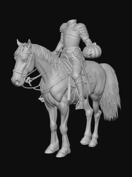 3D model for #Halloween2025#, Headless Horseman