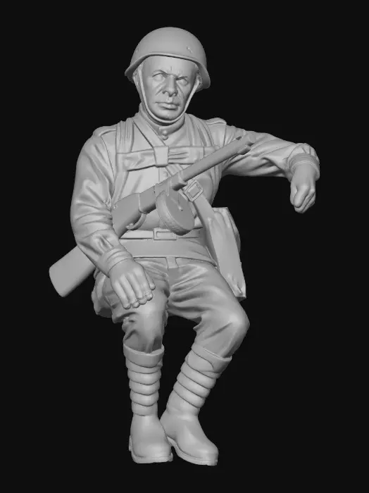 3D model for WW2 Soviet Tank Rider