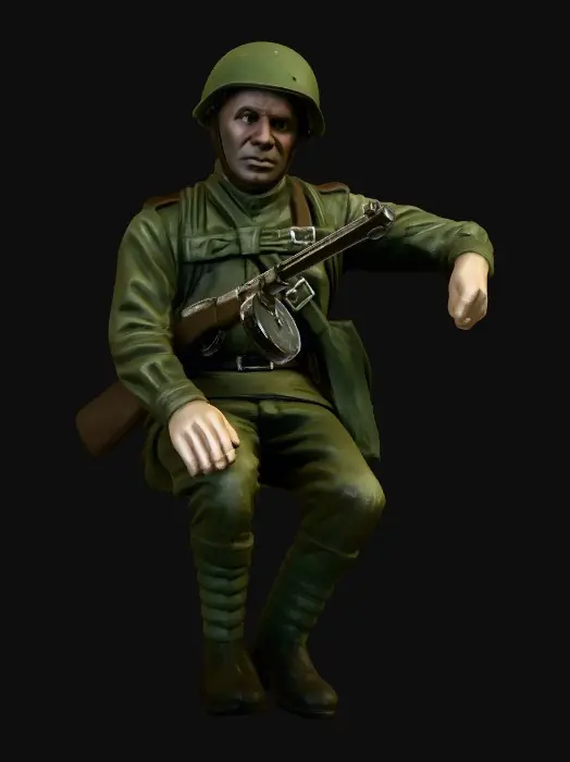 3D model for WW2 Soviet Tank Rider
