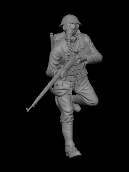 3D model for Gas Masked Rifleman
