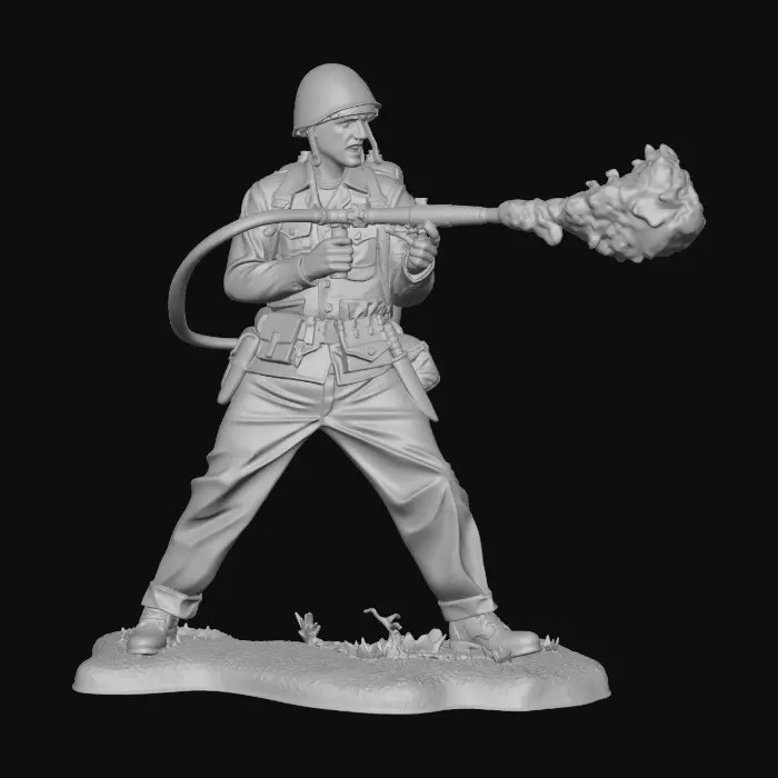 3D model for C.O.D WW2 U.S Flamethrower