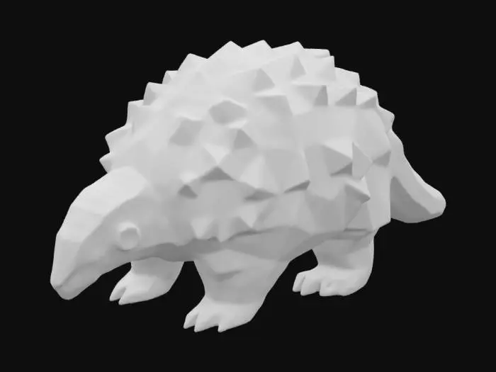 3D model for Crystal Pangolin: Armored mammals with scales resembling crystalline shards, which can deflect light and confuse predators.