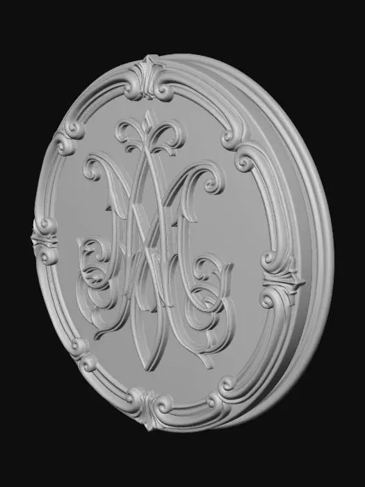 3D model for Ornate Monogram Roundel