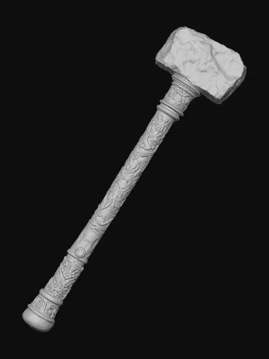 3D model for Uranium Ore Double Handed  Warhammer