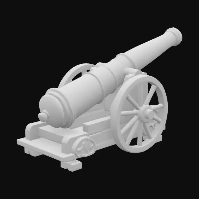 3D model for An old corroded bronz naval cannon