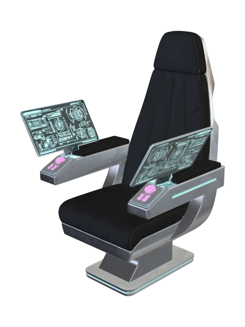 The Captain's Chair - 3drender 3D model, vytvořený pomocí AI