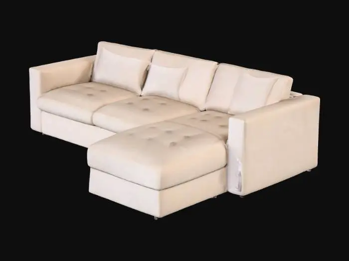 3D model for Beige Sectional Sofa