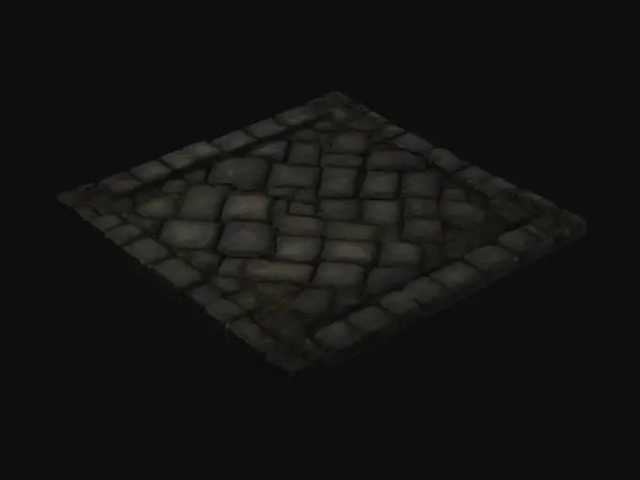 3D model for A dungeon floor made of dark, damp worked stone