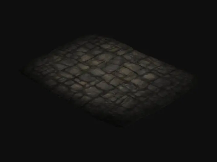 3D model for A dungeon floor made of dark, damp worked stone