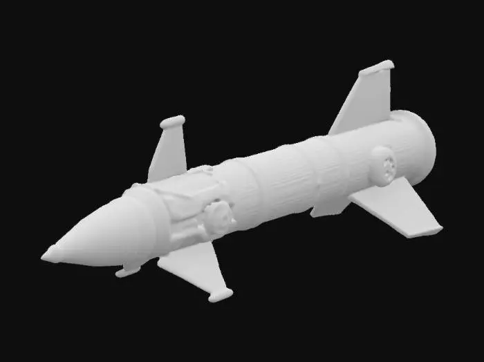 3D model for an ICBM missile built in the style of a Leonardo Da Vinci concept sketch, #ChronoForgeWeapon#