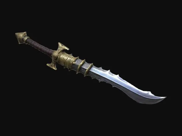 3D model for a medieval fantasy sword fashioned from a giant insect's mandible, #ChronoForgeWeapon#