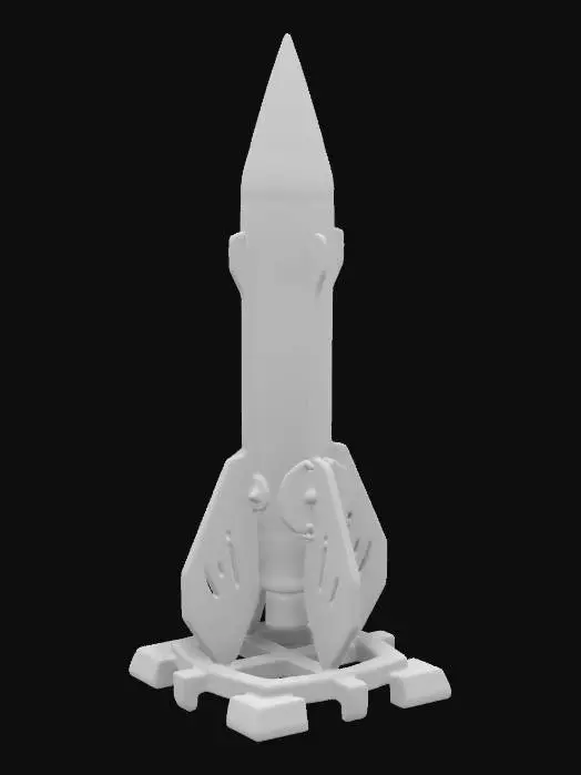 3D model for a decorative wooden ICBM missile built to look like a Leonardo Da Vinci concept sketch, #ChronoForgeWeapon#