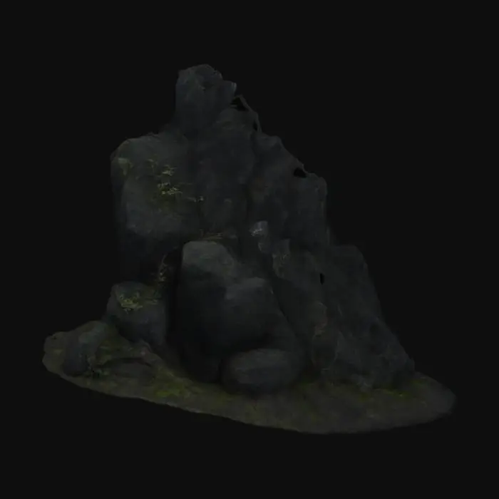 3D model for dark fantasy forest rocks