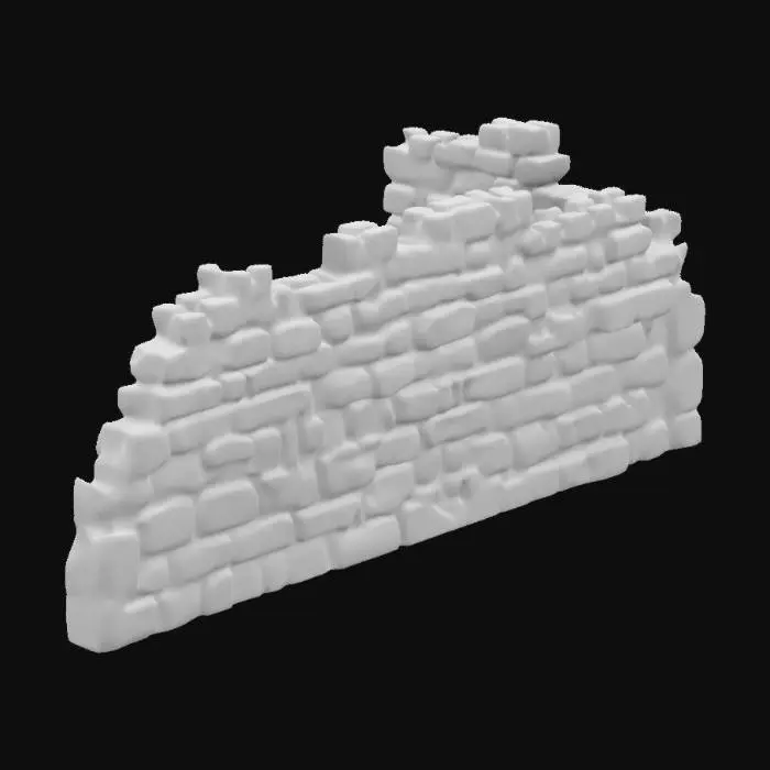 3D model for A dungeon wall made of dark, damp worked stone