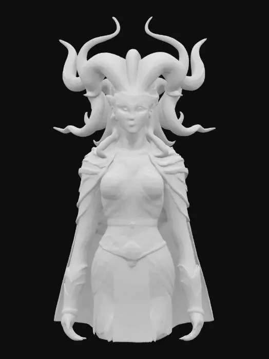 3D model for Photorealistic character inspired by Medusa from Greek mythology. A hauntingly beautiful female figure with pale greenish skin, glowing golden eyes, and living serpents for hair — each snake animated and hissing independently. Her expression is cold and regal, blending seduction with danger. She wears ancient, cracked stone-like armor fused with golden elements, and a serpent-scale patterned cloak that drapes around her shoulders. Her lower body fades into a serpent tail or remains humanoid with clawed feet. Marble-like skin shows traces of magic and curse marks. Dramatic lighting highlights her in a ruined temple or underground lair. Ultra-detailed textures, magical aura, and cinematic atmosphere.